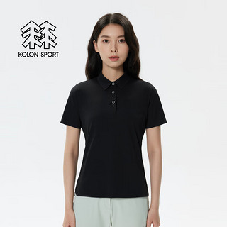 KOLON SPORT【SECO空气POLO】可隆运动户外女吸湿速干抗菌POLO衫 LKPT4AT550-BK 黑色 M