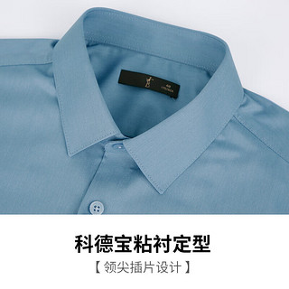 才子（TRIES）【竹纤维】男士短袖衬衫夏季职业商务纯色衬衣清凉爽滑透气 绿色 41(175/96A)