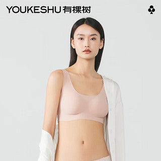 有棵树（YOUKESHU）C级女士文胸内衣女无尺码大胸显小聚拢背心式无痕运动胸罩蜜茶肤F F（100-150斤）