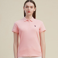 美国马球协会 U.S. POLO ASSN.US保罗T恤女夏季时尚减龄翻领短袖女运动休闲POLO衫 粉色009 M 160/84A