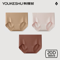 有棵树（YOUKESHU）女士内裤无痕纯棉裆抗菌大码三角裤麦肤+粉+红 L(110-125斤) 小麦肤+柔纱粉+砖褐红
