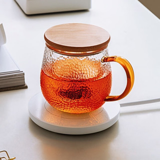 忆壶茶（YIHUTEA） 茶杯玻璃茶具加热杯垫套装泡茶道杯 绿茶杯红茶带过滤茶水分离杯 茗雅杯+触屏加热保温底座