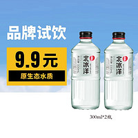 北冰洋 天然含气矿泉水富锶 0糖0脂气泡水 玻璃小瓶 饮用水 330mL 2瓶 0箱 玻璃瓶