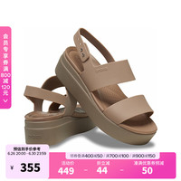 卡骆驰crocs布鲁克林女士厚底凉鞋女鞋沙滩鞋休闲凉鞋|206453 拿铁色/蘑菇色-2EL 36/37(230mm)