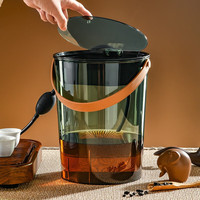 北杉（BEiSHAN）茶叶过滤桶大号茶水垃圾桶办公室茶渣桶矮款废水桶小号茶桶排水桶 大号12L【按压弹盖/透明可视】绿