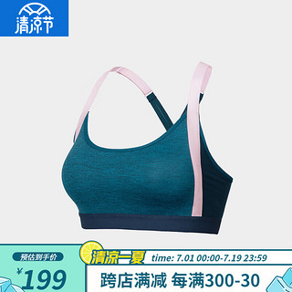 Particle Fever粒子狂热背影杀手内衣女瑜伽撞色肩带BRA 【两侧织带】深浓绿 L