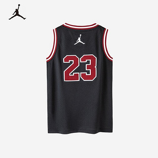 NIKE JORDAN 耐克AJ童装男童23号篮球服背心2024夏季儿童网眼T恤 正黑色 130/64(7)