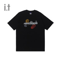 it Aape男装短袖T恤休闲秋冬创意时尚字母图案印花半袖1383XX