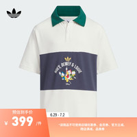 adidas运动短袖POLO衫男大童儿童新款阿迪达斯官方三叶草JM9668 白/暗藏青 1