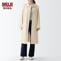 无印良品（無印良品 MUJI） 女式 不易沾水 立领大衣 BDE32A3S 长款外套 大衣 风衣 象牙色 XL