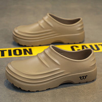 筱雪凌雨鞋男2024夏天大码功能劳保鞋男士时尚休闲鞋低帮雨靴厨师鞋 沙色 42
