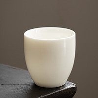 佳铖羊脂玉茶杯大号品茗杯主人杯个人杯高端白瓷功夫茶杯单杯100毫升 羊脂玉玉兰杯纯白