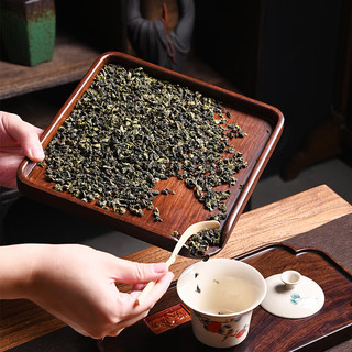 木语瓷缘黑檀木茶盘家用简约整块实木茶托盘竹制干泡盘功夫茶具简约茶台 重竹方形评茶盘-浅碳