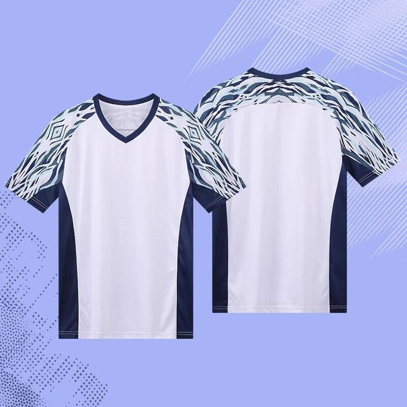 尚帛锦速干羽毛球服男女短袖运动乒乓网球衣服比赛训练排球上衣队服 7511 白色【速干上衣】 男款2XL码 175-180cm 150-170斤