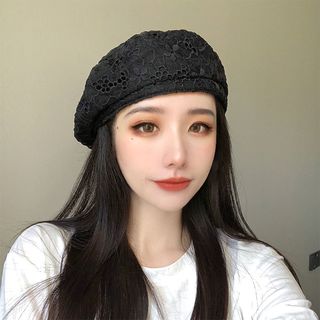 KAROND新品贝雷帽女夏季薄款八角帽蕾丝贝雷帽子女日系春夏季时尚透气百搭街头潮蓓蕾画家帽