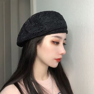 KAROND新品贝雷帽女夏季薄款八角帽蕾丝贝雷帽子女日系春夏季时尚透气百搭街头潮蓓蕾画家帽