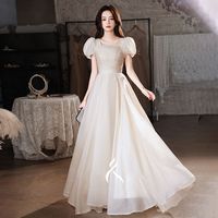 成人礼服女 18嵗礼服 晚礼服裙女2022宴会气质优雅仙气梦幻森系1成人礼平时可穿 浅香槟色 绑带款 2XL(124-133斤)