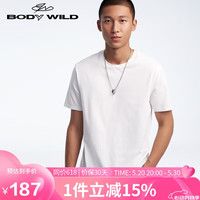 BODYWILD爱慕旗下同款舒适打底可外穿短袖时尚T恤ZBN12QU1白色170 白色-短袖