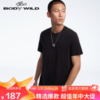 BODYWILD爱慕旗下同款舒适打底可外穿短袖时尚T恤ZBN12QU1黑色170 黑色-短袖