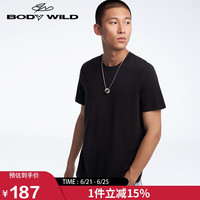 BODYWILD爱慕旗下同款舒适打底可外穿短袖时尚T恤ZBN12QU1黑色185 黑色-短袖
