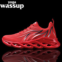 YOGA WASSUP龙年男鞋飞织运动鞋缓震休闲跑步鞋百搭46大码红色本命鞋子男 红色丨限量款 42