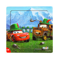 古部儿童早教木质拼图 带框底图 0-1-3岁宝宝启蒙玩具 男女孩 16片木质拼图-赛车