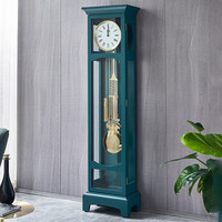 忆久时德国赫姆勒现代落地钟轻奢家用简约时尚座钟客厅意式极简摆钟 墨绿 德国赫姆勒 四音