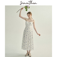 sincethen 法式吊带裙夏碎花裙子海边长裙度假风连衣裙女夏季