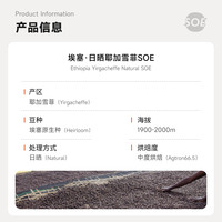 FISHERCOFFEE 埃塞俄比亚耶加雪菲日晒SOE 单一产地意式咖啡豆N2