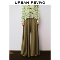 URBAN REVIVO 女时尚休闲垂感松紧腰超宽松宽腿裤 UWH640030