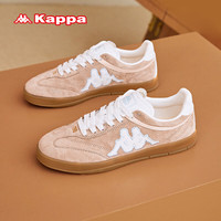 KAPPA卡帕男鞋夏季德训鞋子男软底运动休闲鞋透气轻便外穿商务板鞋 奶茶粉/经典白 38