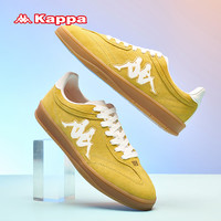 KAPPA卡帕男鞋夏季德训鞋子男软底运动休闲鞋透气轻便外穿商务板鞋 锡兰黄/经典白 42