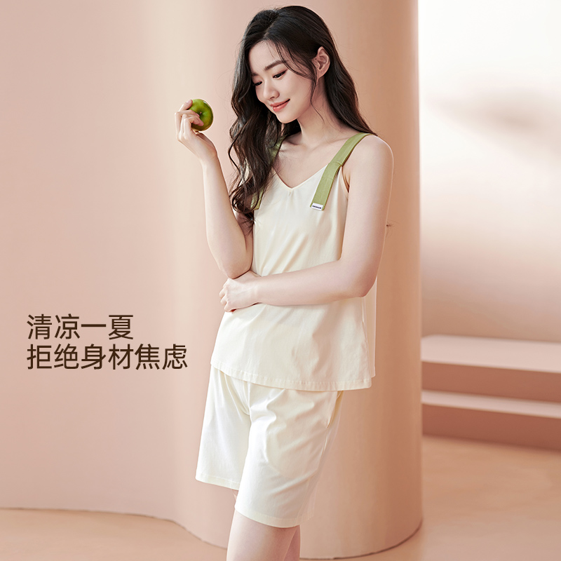 玛伦萨【5A抗菌】吊带睡裙女纯棉夏季大码可外穿打底裙女士家居服