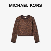 MICHAEL KORS 女士豹纹短款毛衣 巧克力色 201