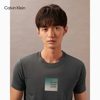 Calvin Klein Jeans24早秋新款男士时尚ck渐变色镂空字母方片短袖T恤J326352