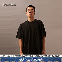 Calvin Klein Jeans24早秋男士简约ck图片印花纯棉宽松重磅短袖T恤J325923 BEH-太空黑 M