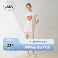 gelatopique24春夏女睡裤甜美爱心印花系带短裤PWCP242370 灰白色 F