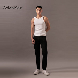 Calvin Klein Jeans24早秋男士经典标牌ck黑色洗水楔形锥形牛仔裤J325961 1BY-牛仔黑 29