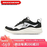 SKECHERS斯凯奇女士绑带时尚运动鞋女鞋运动休闲鞋896006 黑色/白色BKW 35（220mm）