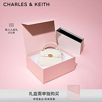 CHARLES & KEITH CHARLES&KEITH质感金属扣凯莉包手提包单肩包包女包CK2-50270880 Cream奶白色 S