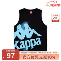 Kappa Kids卡帕运动男童背心夏季薄款2024童装透气吸汗坎肩上衣无袖儿童夏装 黑色 160