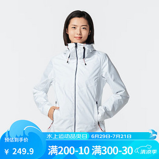 DECATHLON 迪卡侬 男女户外春秋款休闲防风防水夹克冲锋衣男女运动外套帆船航海 女-月影白 XS