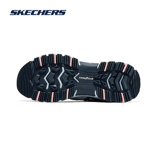 斯凯奇（Skechers）云屿户外运动鞋2024夏季女子复古老爹鞋登山徒步鞋18012 暗灰蓝色/粉色/SLTP 38.5