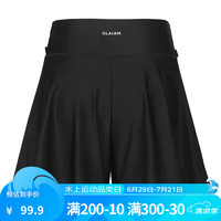 迪卡侬分体泳衣女女款泳裤长裤长袖游泳衣潜水冲浪服保守 下装-优雅黑（不防晒） XS