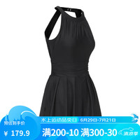 迪卡侬（DECATHLON）泳衣女温泉显瘦遮肚温泉连体小黑裙游泳衣泳装NABWW 新-优雅纯黑（带胸垫） 44/L/120-130斤/偏小一码