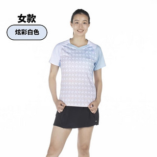 迪卡侬（DECATHLON）羽毛球服羽毛球服运动T恤运动球服轻量系列 女士上衣-炫彩白色 L