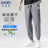 真维斯（JEANSWEST）休闲裤男春季宽松百搭长裤阔腿束脚男款运动裤子男深灰XL JS-32-151206深灰