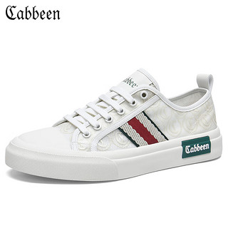 卡宾（CABBEEN）男鞋网面帆布鞋透气舒适板鞋国潮休闲鞋2024夏季