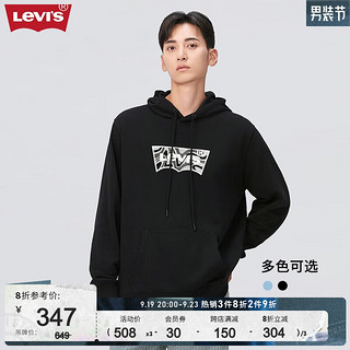 Levi's李维斯款同款连帽卫衣美式复古休闲潮流高街百搭 黑色 L