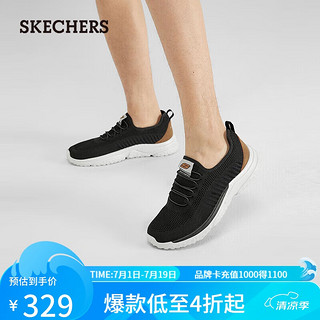 斯凯奇（Skechers）男士轻质休闲鞋210552 黑色/BLK 41.5 